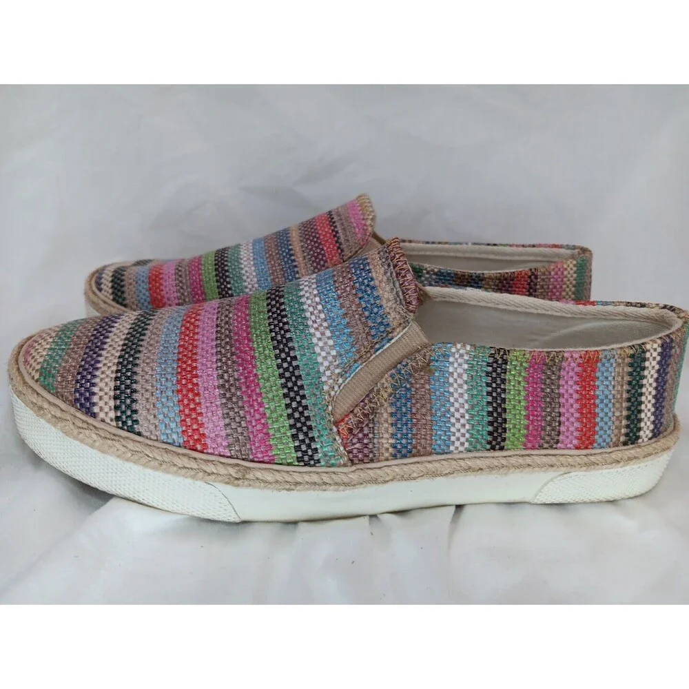 Jack Rogers Espadrilles 7.5 Multicolor Stripe Slip Ons Comfort Flats